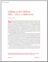 Marc Grossman - Talking to the Taliban from 2011 to 2012, A Reflection