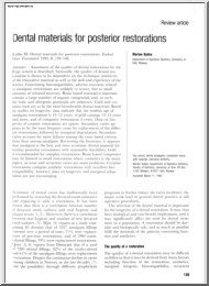 Dental materials for posterior restorations