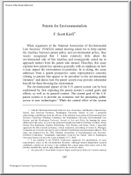 F. Scott Kieff - Patents for Environmentalists