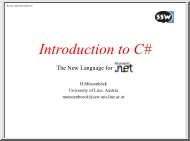 H. Mössenböck - Introduction to C#