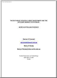 O Connel-O Grady - The Buy Write Strategy, Index Investment and the Efficient Market Hypothesis, More Australian Evidence
