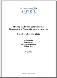 Minding the Money, Carers and the Management of Financial Assets in Later Life