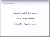 Yaron Oz - Holography and Hydrodynamics