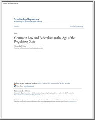 Alexandra B. Klass - Common Law and Federalism in the Age of the Regulatory State