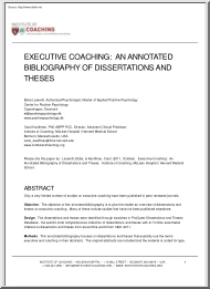 Ebbe Lavendt - Executive Coaching, An Annotated Bibliography of Dissertation and Theses