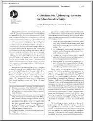 Guidelines for Addressing Acoustics in Educational Settings