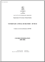 Veterinary Animal Husbandry, BVMS II, Course Information