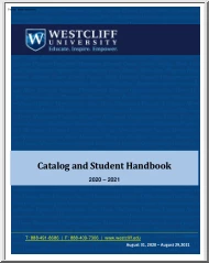 Westcliff University, Catalog and Student Handbook