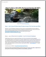 How to Get a Job with the Forest Service