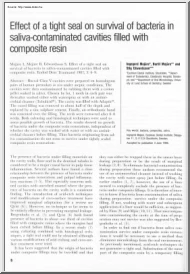 Effect of a tight seal on survival of bacteria in saliva-contaminated cavities filled with composite resin