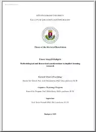 Emese Szegedi-Hallgató - Methodological and theoretical considerations in implicit learning research