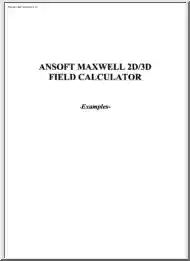 Ansoft maxwell 2D-3D field calculator