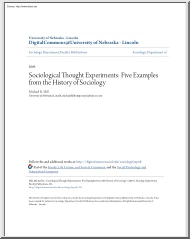 Michael R. Hill - Sociological Thought Experiments, Five Examples from the History of Sociology
