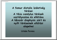 Urbán Ferenc - A femur distalis ízületivég törései