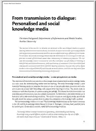 From Transmission to Dialogue, Personalised and Social Knowledge Media