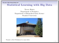 Trevor Hastie - Statistical Learning with Big Data