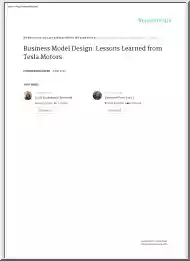 Chen-Perez - Business Model Design, Lessons Learned from Tesla Motors