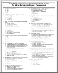 To Kill a Mockingbird Quiz, Chapters 1