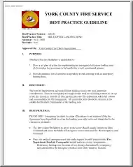 York County Fire Service, Best Practice Guideline, Helicopter Landing Zone