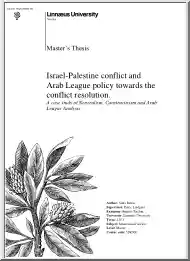 Sidra Rehan - Israel Palestine Conflict and Arab League Policy Towards the Conflict Resolution