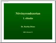 Dr. Bartha Dénes - Növényrendszertan