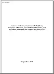 Guidelines for the Implementation of the Anti Money Laundering and Terrorist Financing Law with Respect to Credit Institutions, Credit Unions and Electronic Money Institutions