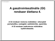 A gasztrointesztinális rendszer élettana 4.