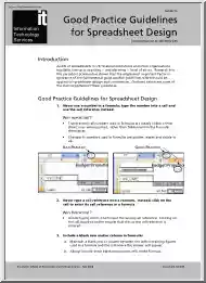 Good Practice Guidelines for Spreadsheet Design