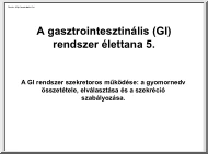A gasztrointesztinális rendszer élettana 5.