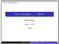 Antal Margit - Java technológiák, 1. előadás