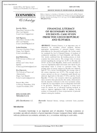 Belás-Nguyen-Smrcka - Financial Literacy of Secondary School Students, Case Study from the Czech Republic and Slovakia