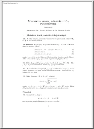 Dr. Toledo-Dr. Blahota - Metrikus terek, többváltozós függvények