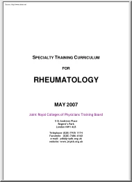 Specialty Trainning Curriculum for Rheumatology
