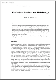 Lisbeth Thorlacius - The Role of Aesthetics in Web Design