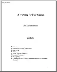 Gemma Leggott - A Warning for Fair Women