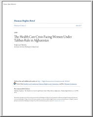 Stephanie Dubitsky - The Health Care Crisis Facing Women Under Taliban Rule in Afghanistan