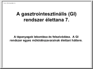 A gasztrointesztinális rendszer élettana 7.