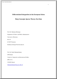 Holzinger-Schimmelfennig - Differentiated Integration in the European Union Many Concepts, Sparse Theory, Few Data