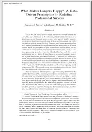 Krieger-Sheldon - What Makes Lawyers