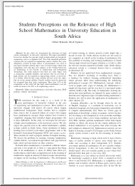 Makanda-Sypkens - Students Perceptions on the Relevance of High School Mathematics in University Education in South Africa