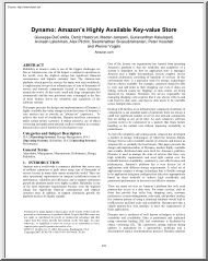 Giuseppe-Deniz-Madan - Dynamo, Amazons Highly Available Key value Store