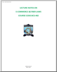 Lecture Notes on E-Commerce and Cyber Laws