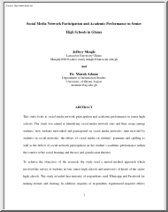 Mingle-Adams - Social Media Network Participation and Academic Performance In Senior High Schools in Ghana