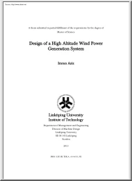 Imran Aziz - Design of a High Altitude Wind Power Generation System