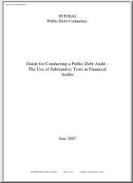 Guide for Conducting a Public Debt Audit, The Use of Substantive Tests in Financial Audits