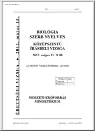 Biológia szerb nyelven középszintű
