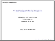 Kornyik Miklós - Valószínűségszámítás és statisztika
