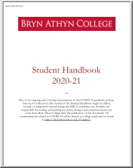 Bryn Athyn College, Student Handbook