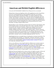 American and British English differences