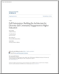 Strum-Eatman-Saltmarch - Full Participation, Building the Architecture for Diversity and Community Engagement in Higher Education